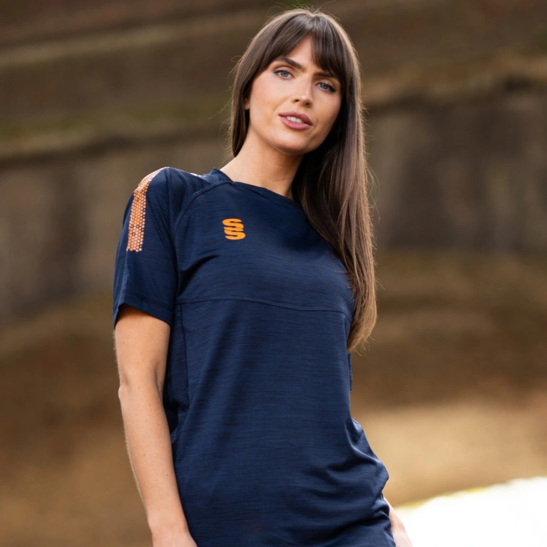 Women's Dual Gym T-shirt : Navy Melange