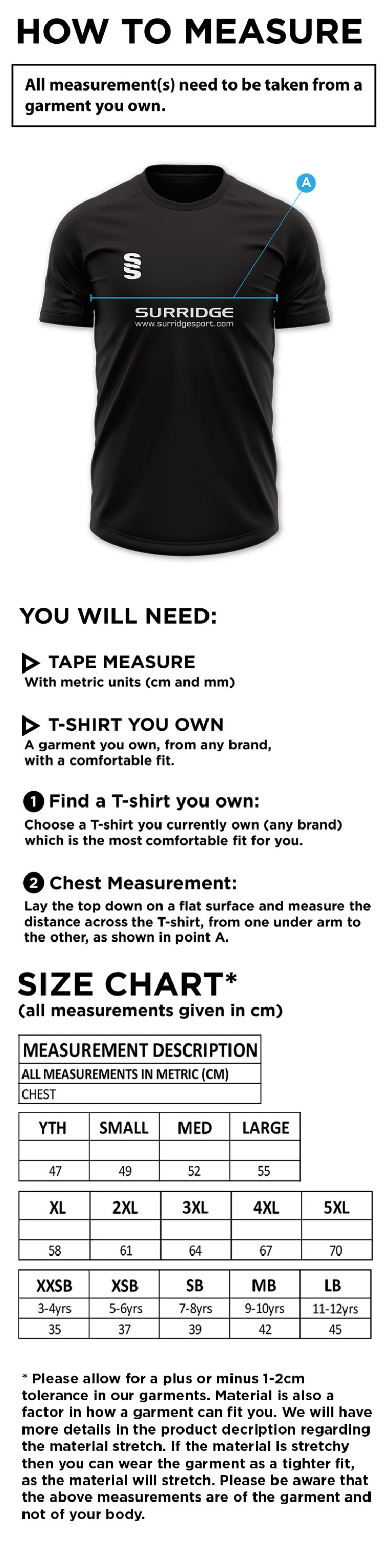 Dual Games Shirt : Navy - Size Guide