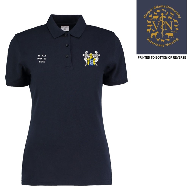 Women's Dual Solid Colour Polo : Navy